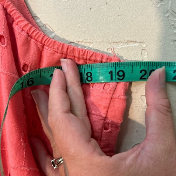 Lane Bryant pink eyelet sweetheart midi dress size 14 feminine coquette colorful - Picture 8 of 11